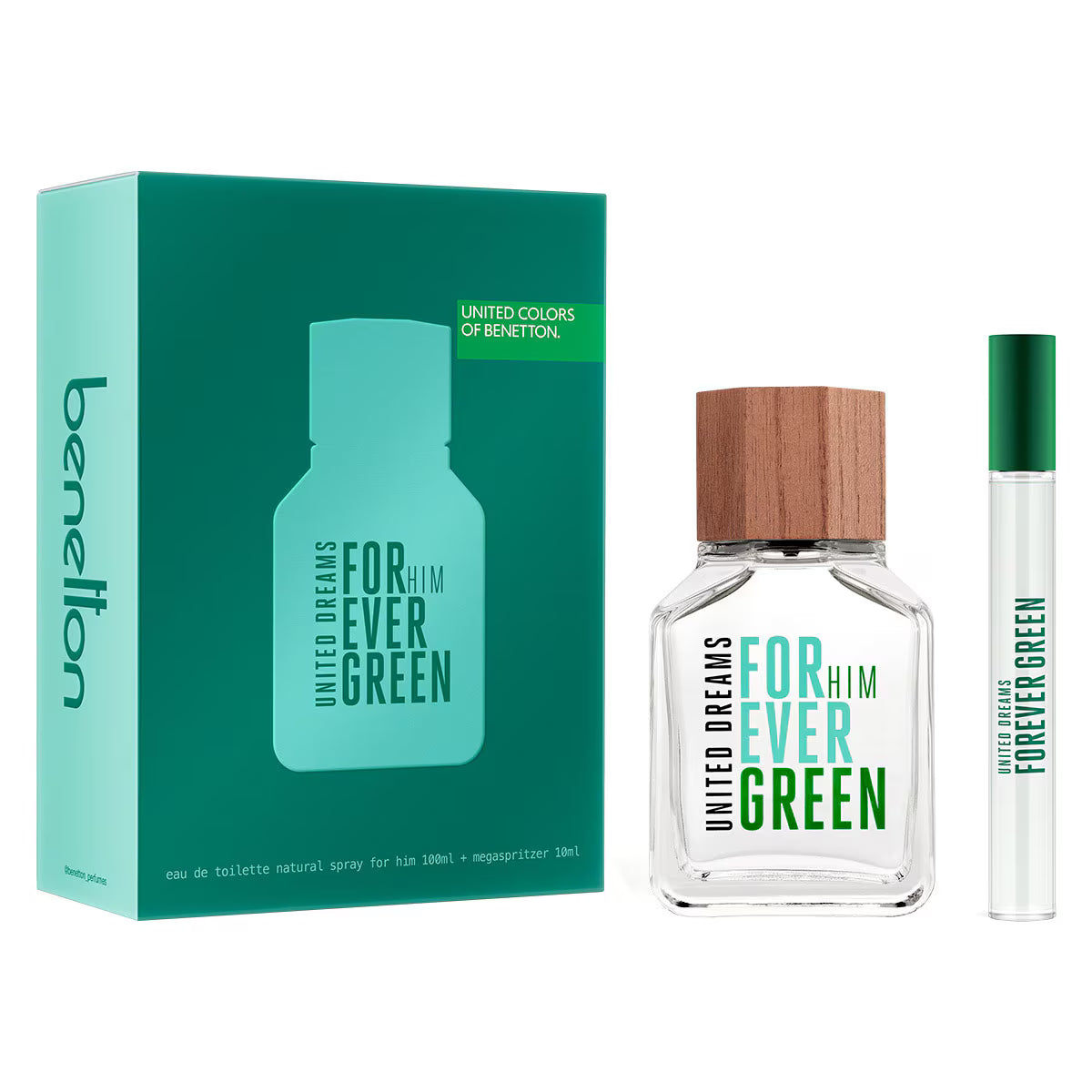United Colors of Benetton United Forever Green Him EDT / 2 Pc 100 ml; SP 10 ml