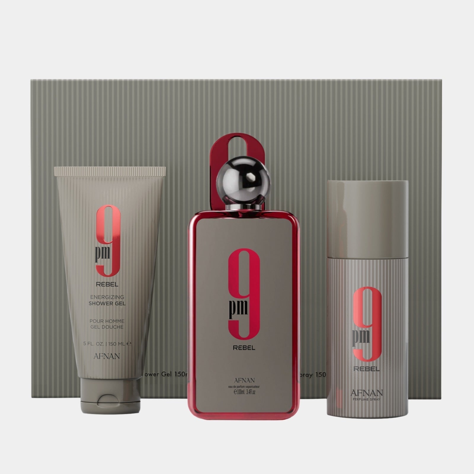 Afnan 9 PM Rebel EDP (U) / 3 Pc SP 100 ml; SG 150 ml; DEO 150 ml