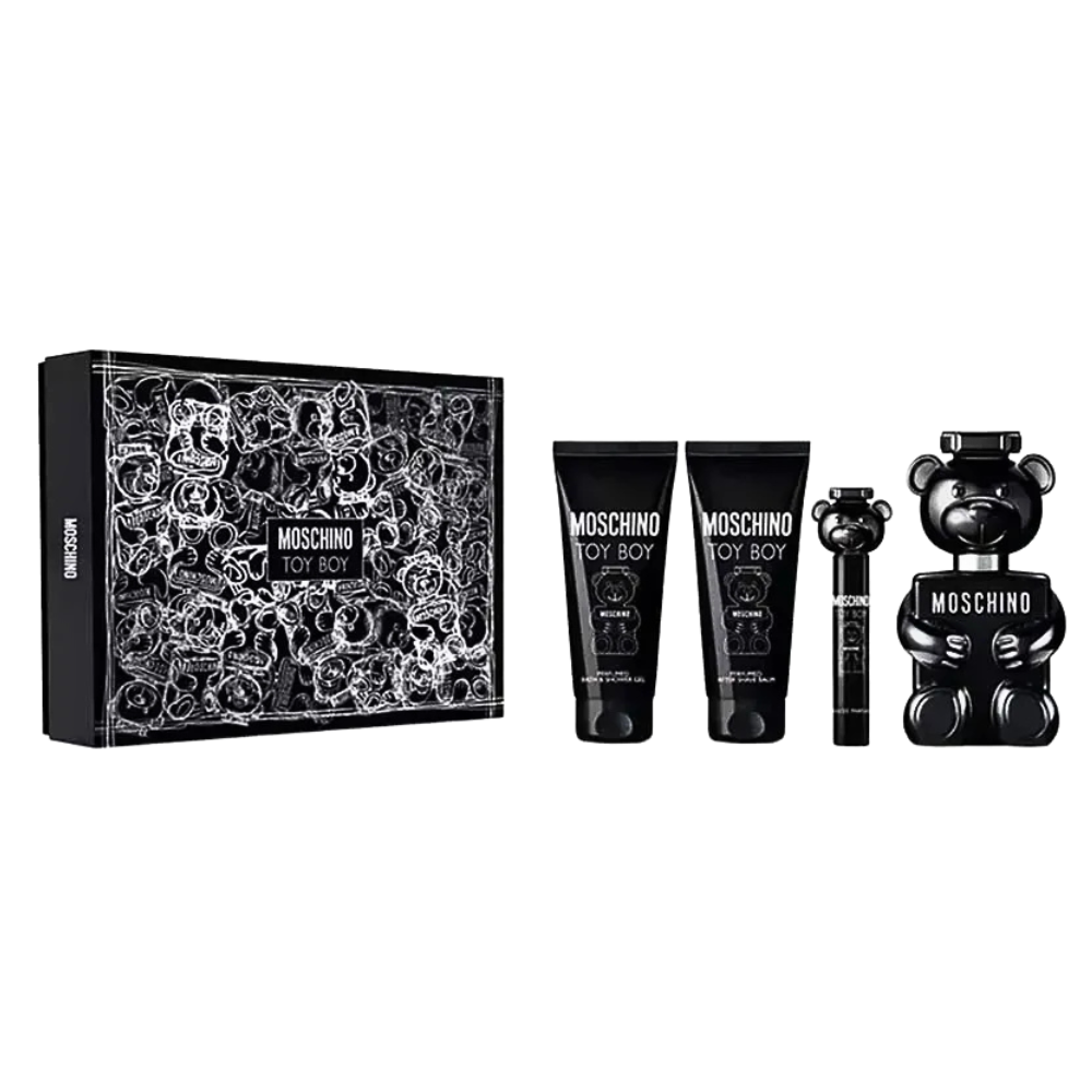 Moschino Toy Boy EDP (M) / 4 Pc SP 100 ml; AS 100 ml; SG 100 ml; Mini SP 10 ml