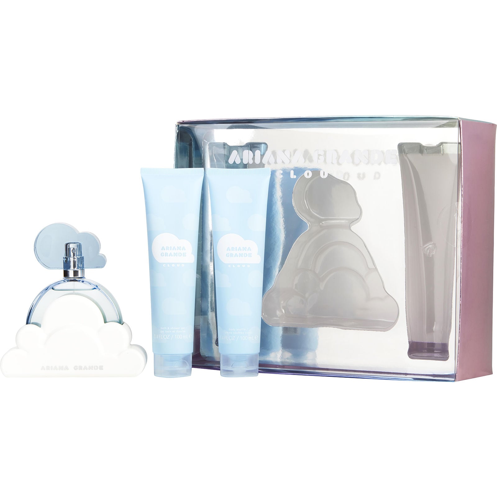 FragranceNet main | FN SKU 342662 | UPC 810101507137 | Ariana Grande Cloud EDP (W) / 3 Pc SP 100 ml; Body Soufflé 100 ml; SG 100 ml
