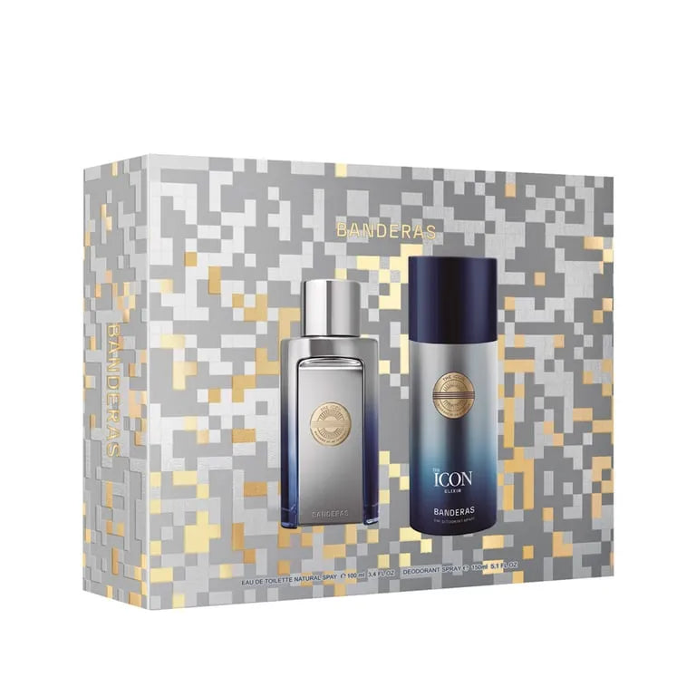 Estuche Antonio Banderas The Icon Elixir EDP (M) / 2 Pc SP 100 ml; DEO 150 ml - 1 - Privé Perfumes Honduras