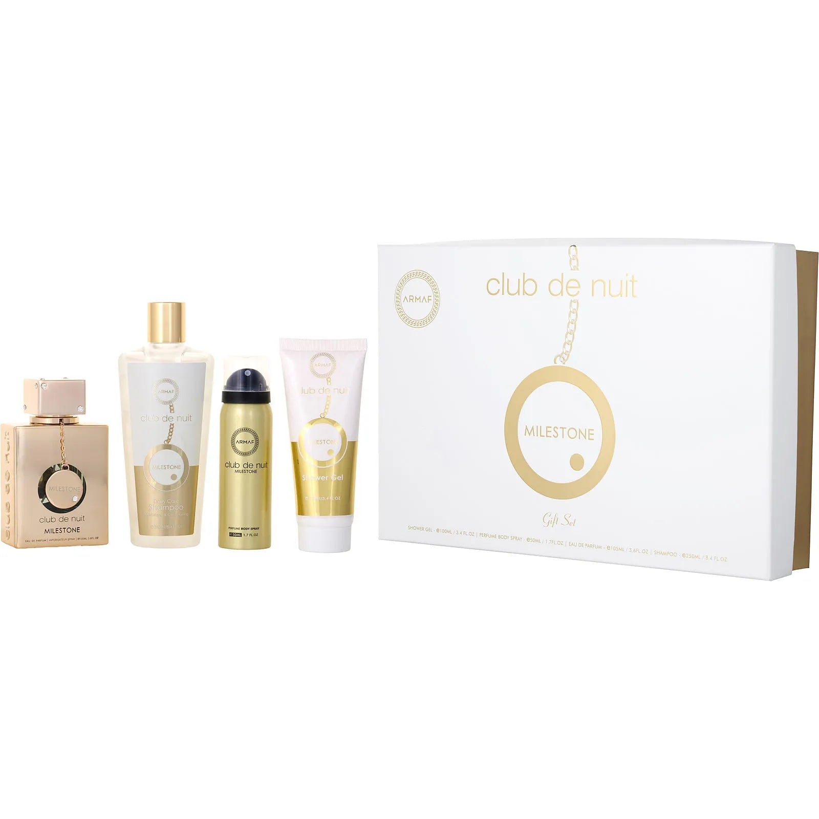 Estuche Armaf Club de Nuit Milestone EDP (M) / 4 Pc SP 105 ml; BS 50 ml; SG 100ml; Shampoo 250 ml - 1 - Privé Perfumes Honduras