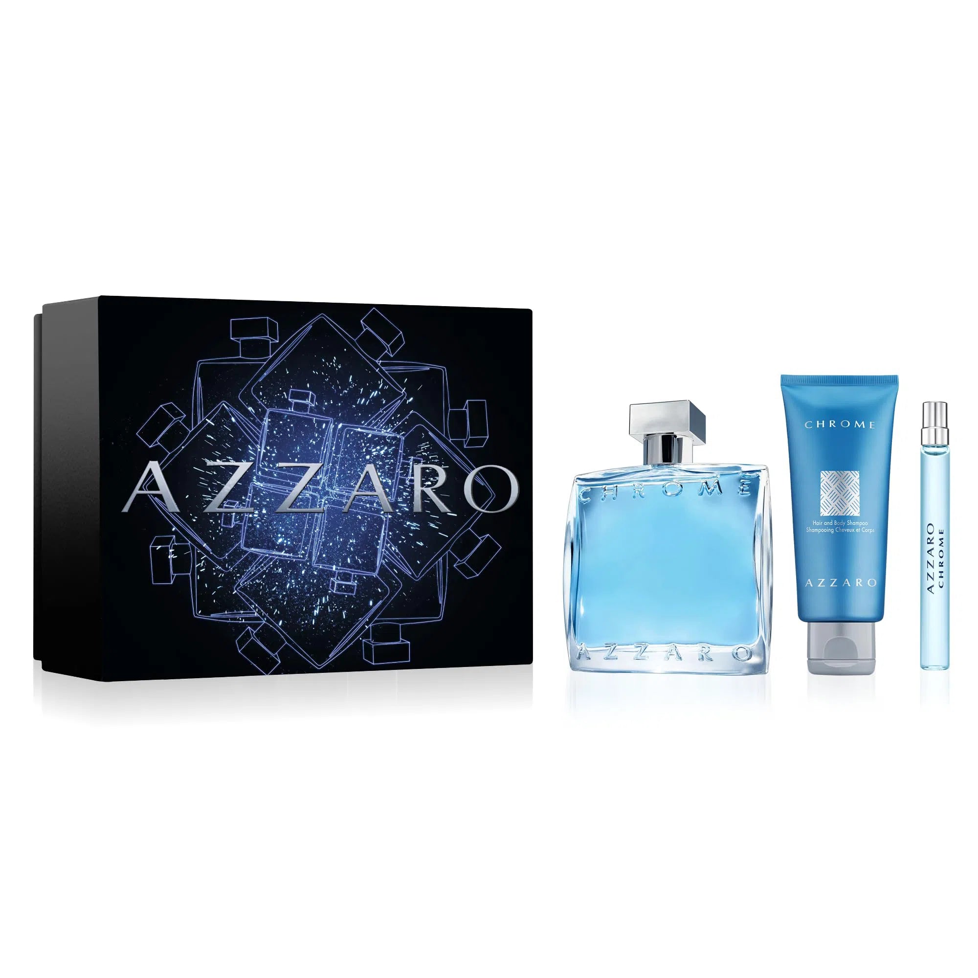 Estuche Azzaro Chrome EDT (M) / 3 PC SP 100 ml; SG 75 ml; SP 10 ml - 1 - Privé Perfumes Honduras
