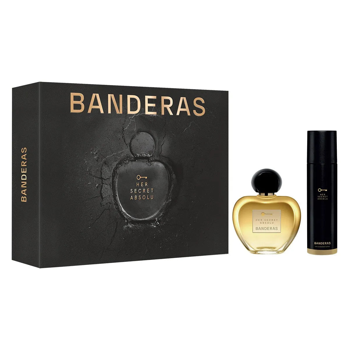 Estuche Banderas Her Secret Absolu EDP (W) / 2 Pc SP 80 ml; Deo - 2 - Privé Perfumes Honduras