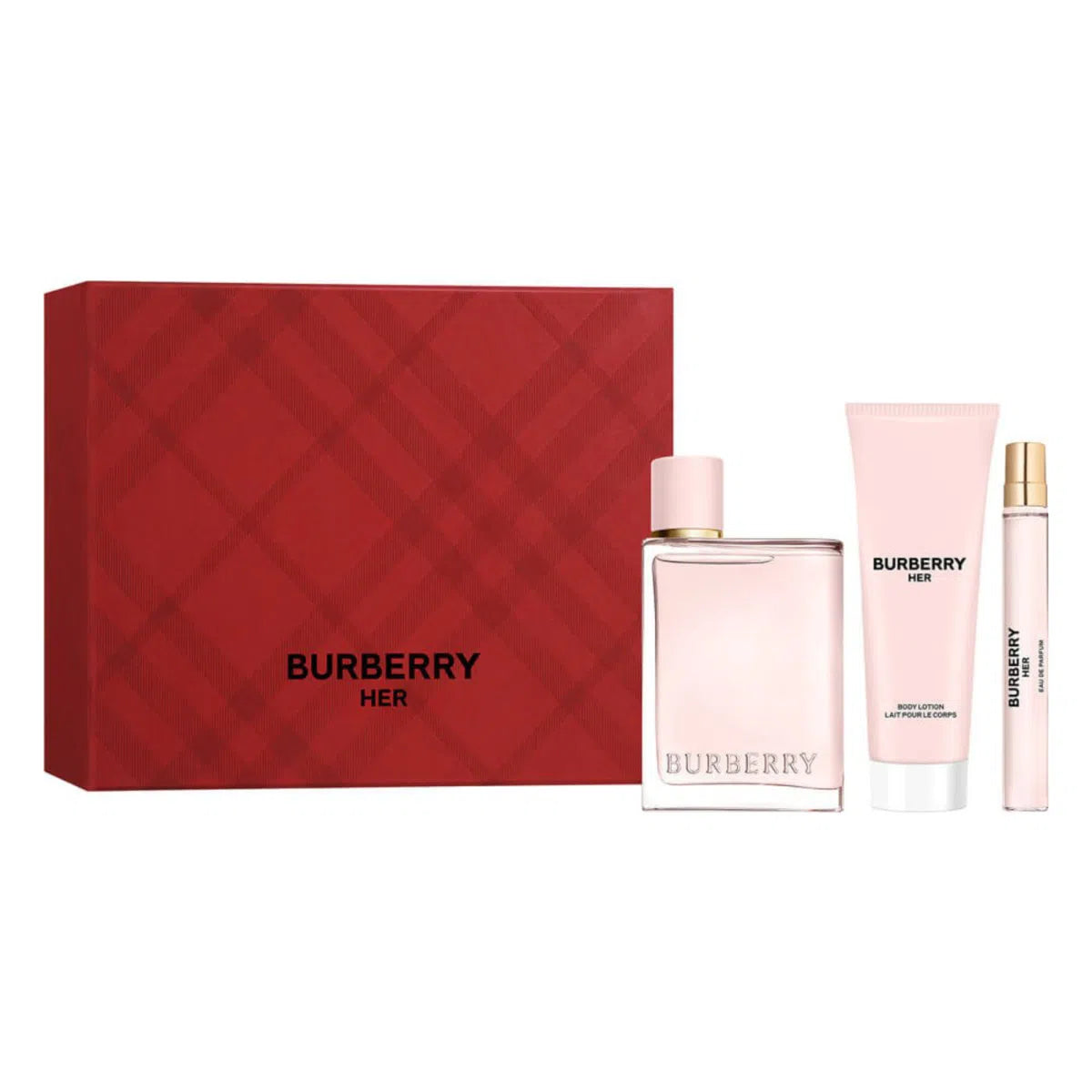 Estuche Burberry Her EDP (W) / 3 Pc SP 100 ml; BL 75 ml; TS 10 ml - 1 - Privé Perfumes Honduras