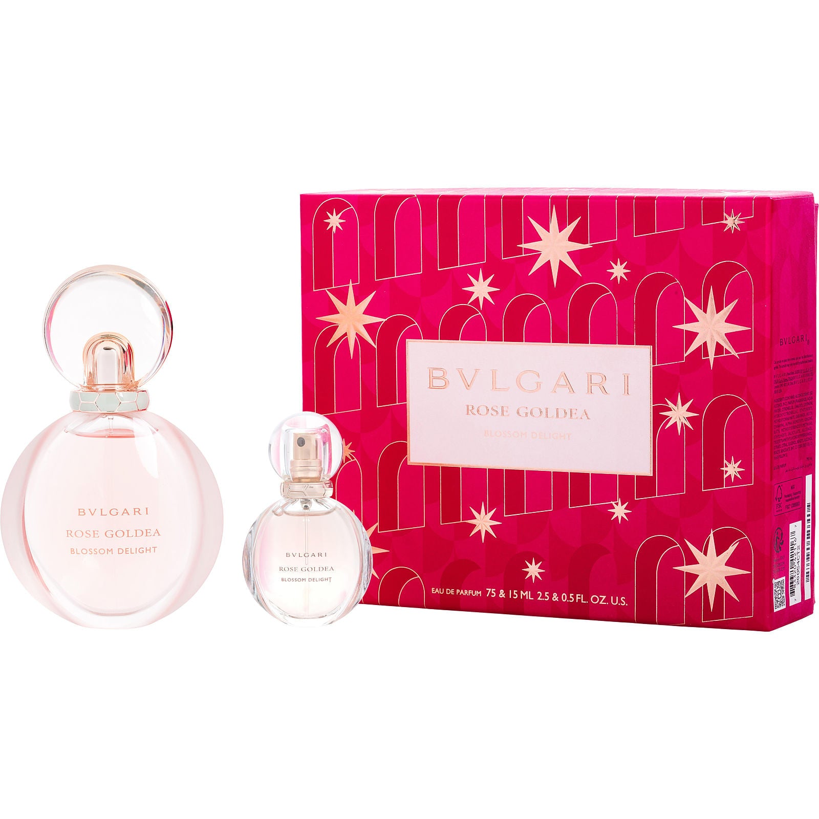 Estuche Bvlgari Rose Goldea Blossom Delight EDP (W) / 2 Pc SP 75 ml; Mini SP 15 ml - 1 - Privé Perfumes Honduras