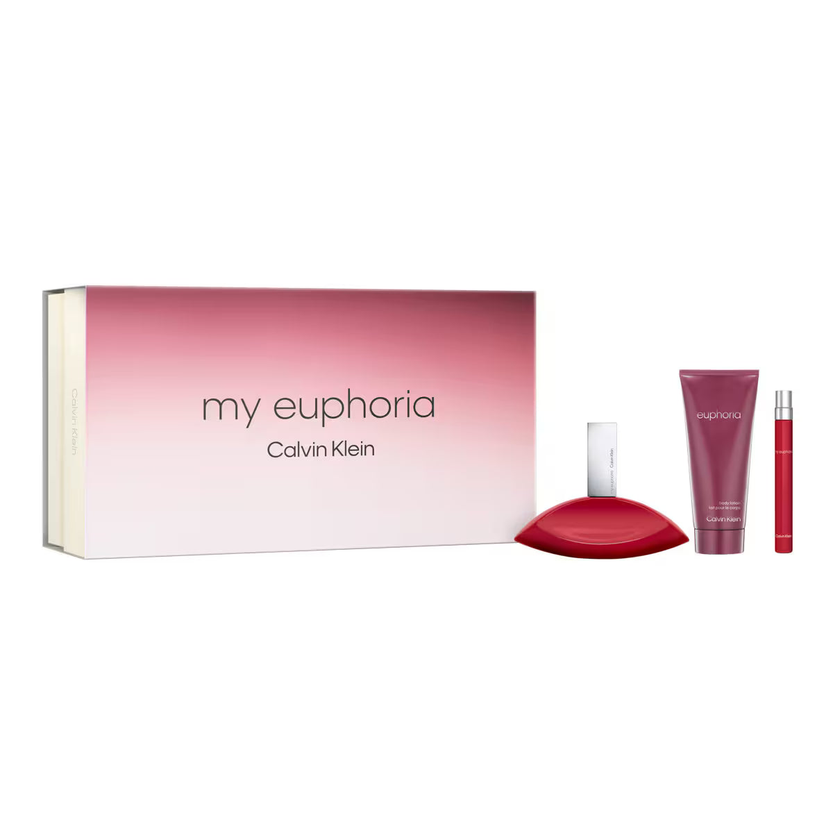 Estuche Calvin Klein My Euphoria EDP (W) / 3 Pc SP 100 ml; Mini SP 10 ml; BL 100 ml - 1 - Privé Perfumes Honduras