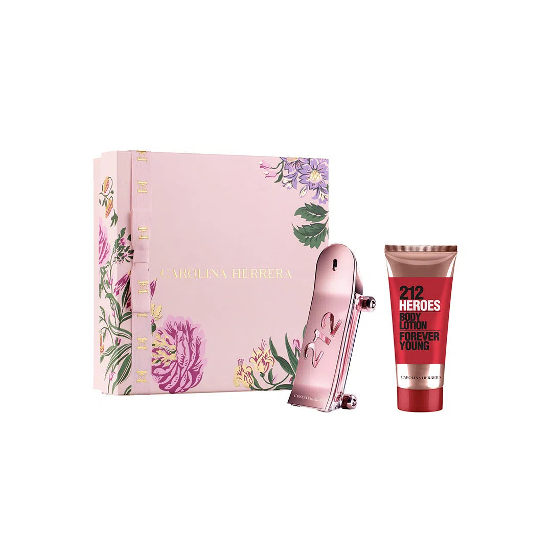 Estuche Carolina Herrera 212 Heroes For Her EDP (W) / 2 Pc SP 80 ml; BL 100 ml - 1 - Privé Perfumes Honduras