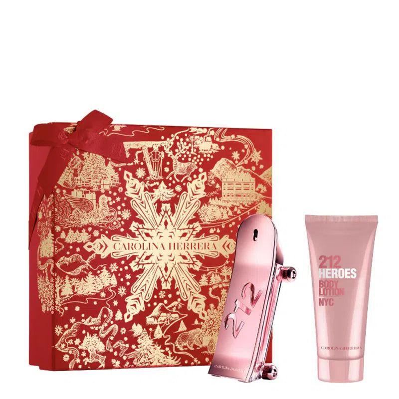 Estuche Carolina Herrera 212 Heroes For Her EDP (W) / 2 Pc SP 80 ml; BL 100 ml - 1 - Privé Perfumes Honduras