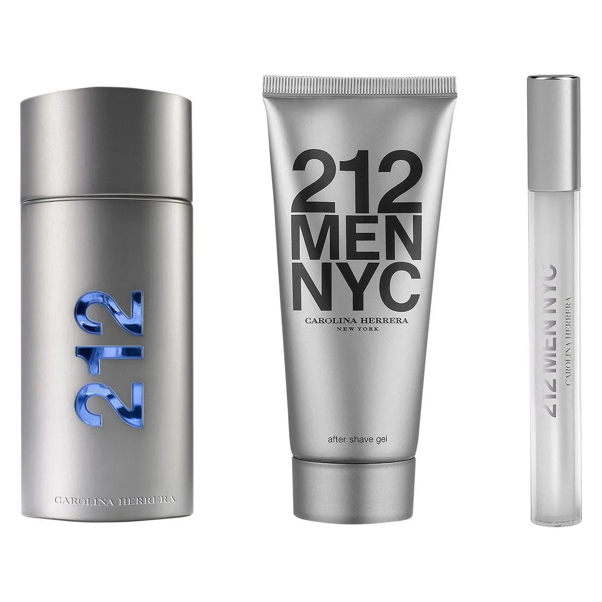 Estuche Carolina Herrera 212 Men NYC EDT (M) / 3 Pc SP 100 ml; SG 100 ml; SP 10 ml - 3 - Privé Perfumes Honduras
