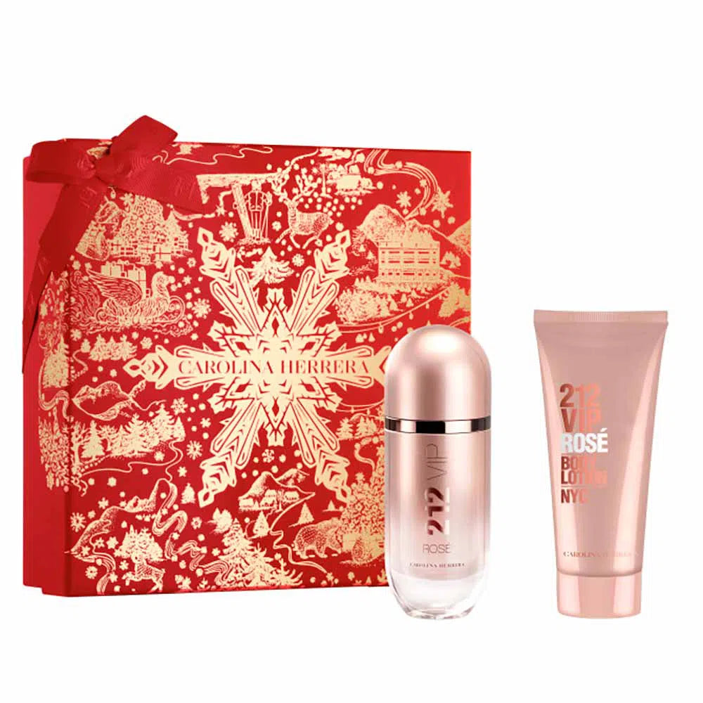 Estuche Carolina Herrera 212 VIP Rosé EDP (W) / 2 Pc SP 80 ml; BL 100 ml - 1 - Privé Perfumes Honduras