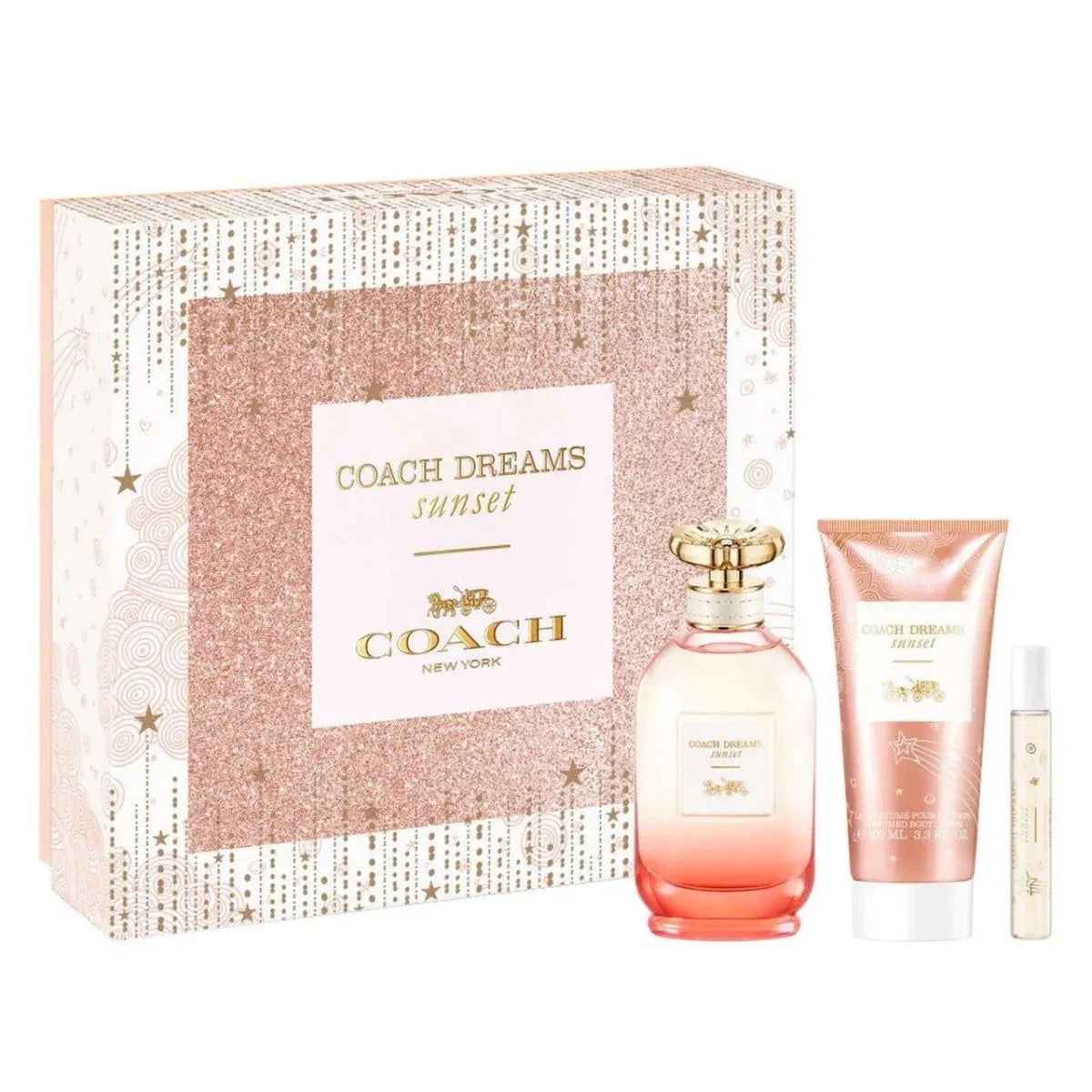 Estuche Coach Dreams Sunset EDP (W) / 3 Pc SP 90 ml; SP 7.5 ml; BL 100 ml - 1 - Privé Perfumes Honduras