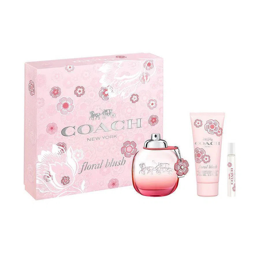 Estuche Coach Floral Blush EDP (W) / 3 Pc SP 90 ml; BL 100 ml; SP 7.5 ml - 1 - Privé Perfumes Honduras