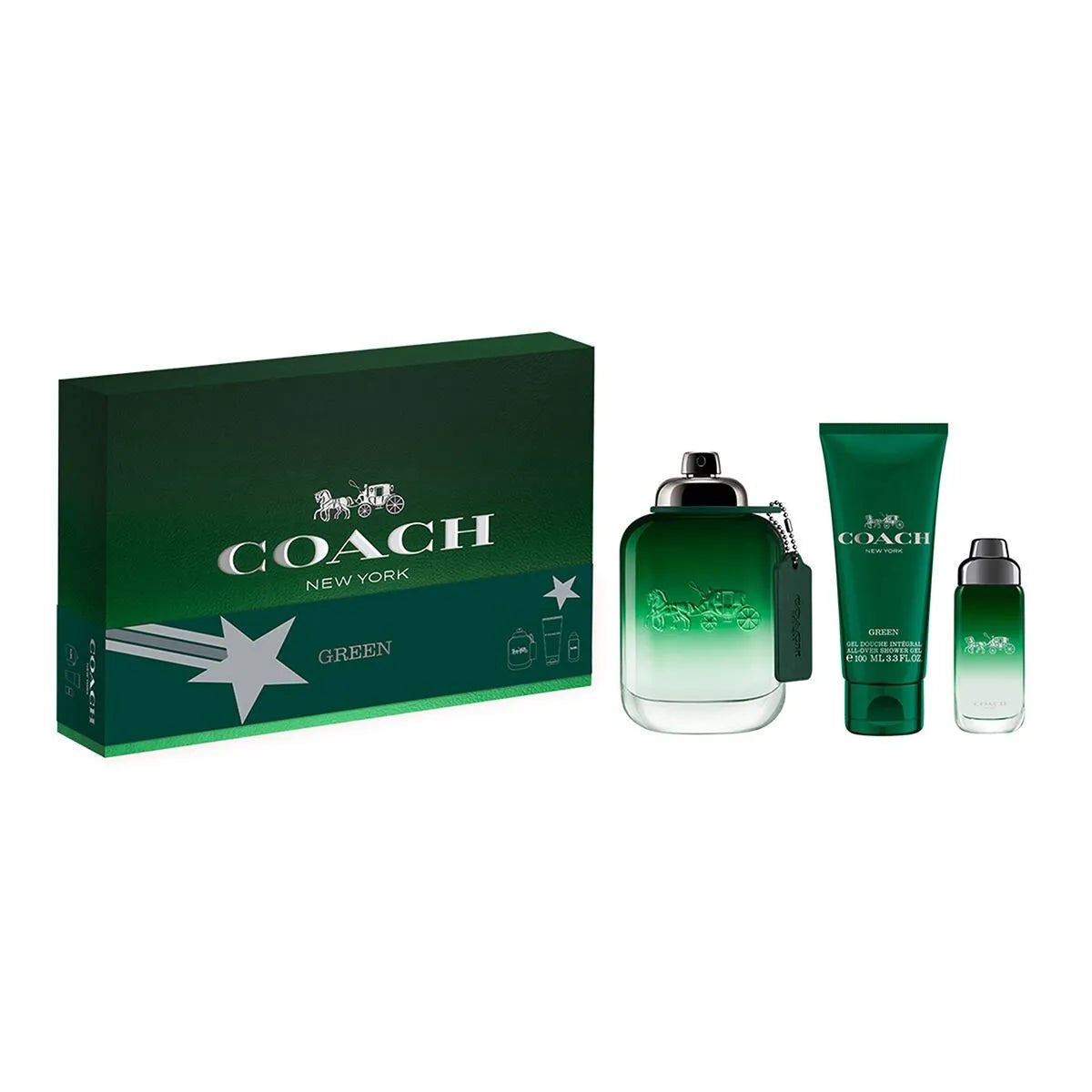Estuche Coach For Men Green EDT (M) / 3 Pc SP 100 ml; SP 15 ml; SG 100 ml - 2 - Privé Perfumes Honduras