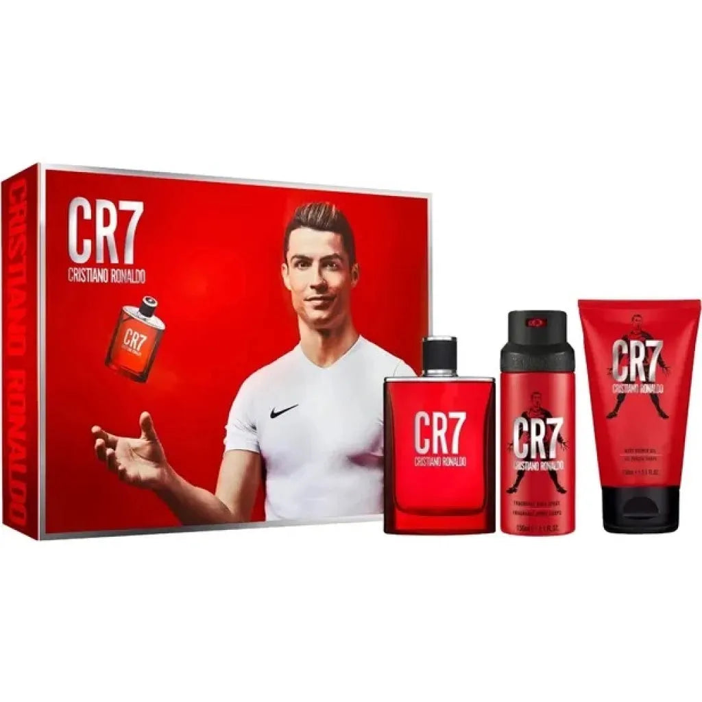 Estuche Cristiano Ronaldo CR7 EDT (M) / 3 Pc SP 100 ml; SG 150 ml; BS 150 ml - 1 - Privé Perfumes Honduras