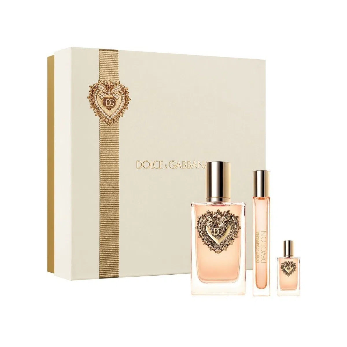 Estuche Dolce & Gabbana Devotion EDP (U) / 3 Pc SP 100 ml; TS 10 ml; Mini SP 5 ml - 1 - Privé Perfumes Honduras