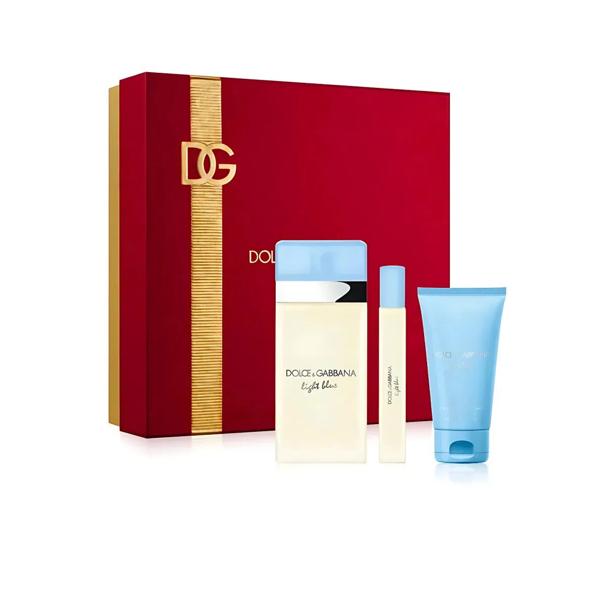Estuche Dolce & Gabbana Light Blue EDT (W) / 3 Pc SP 100 ml; BC 50 ml; TS 10 ml - 1 - Privé Perfumes Honduras
