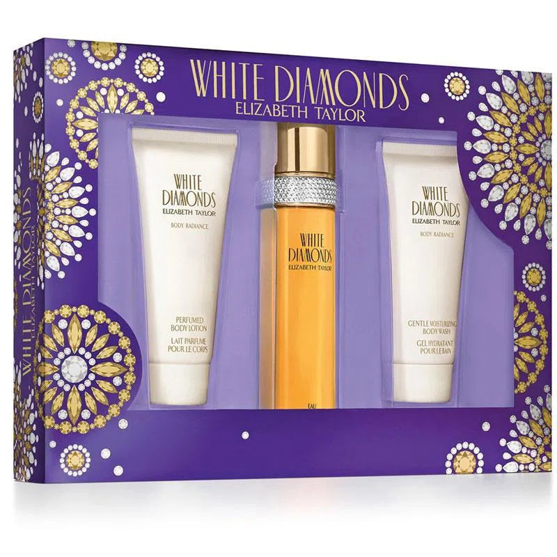 Estuche Elizabeth Taylor White Diamonds EDT (W) / 3 Pc SP 100 ml; BL 100 ml; BW 100 ml - 1 - Privé Perfumes Honduras