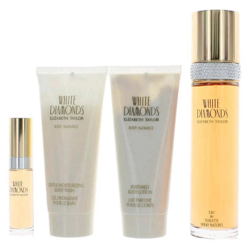 Estuche Elizabeth Taylor White Diamonds EDT (W) / 4 Pc SP 3.4 oz; BL 3.4 oz; SG 3.4 oz; Mini SP 10 ml - 3 - Privé Perfumes Honduras