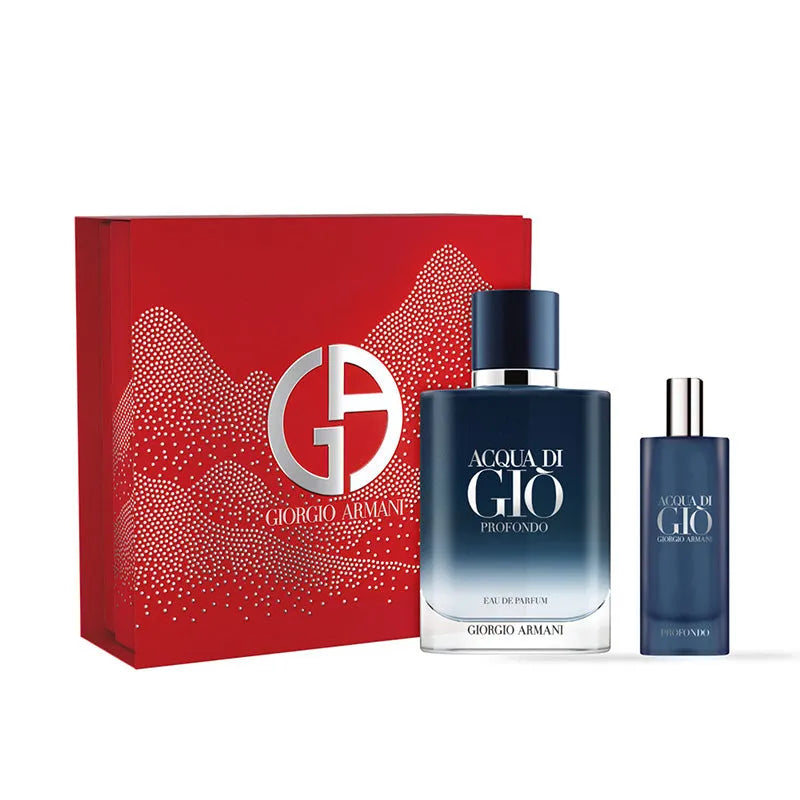 Estuche Giorgio Armani Acqua Di Giò Profondo EDP (M) / 2 Pc SP 100 ml; Mini SP 15 ml - 3 - Privé Perfumes Honduras