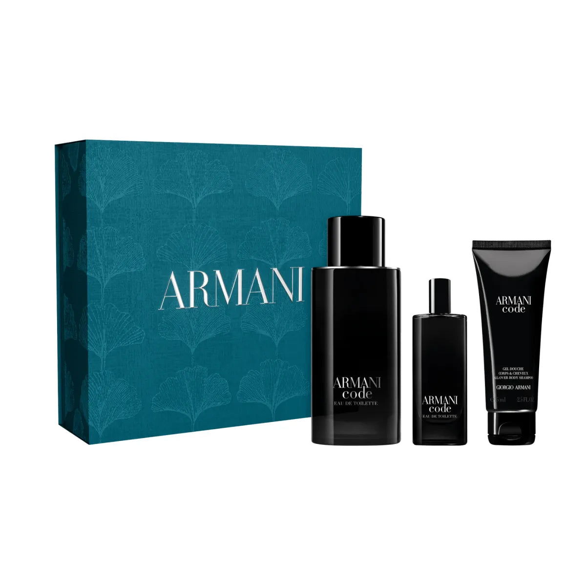 Estuche Giorgio Armani Code EDT (M) / 3 Pc SP 125 ml; SG 75 ml; Mini SP 15 ml - 1 - Privé Perfumes Honduras