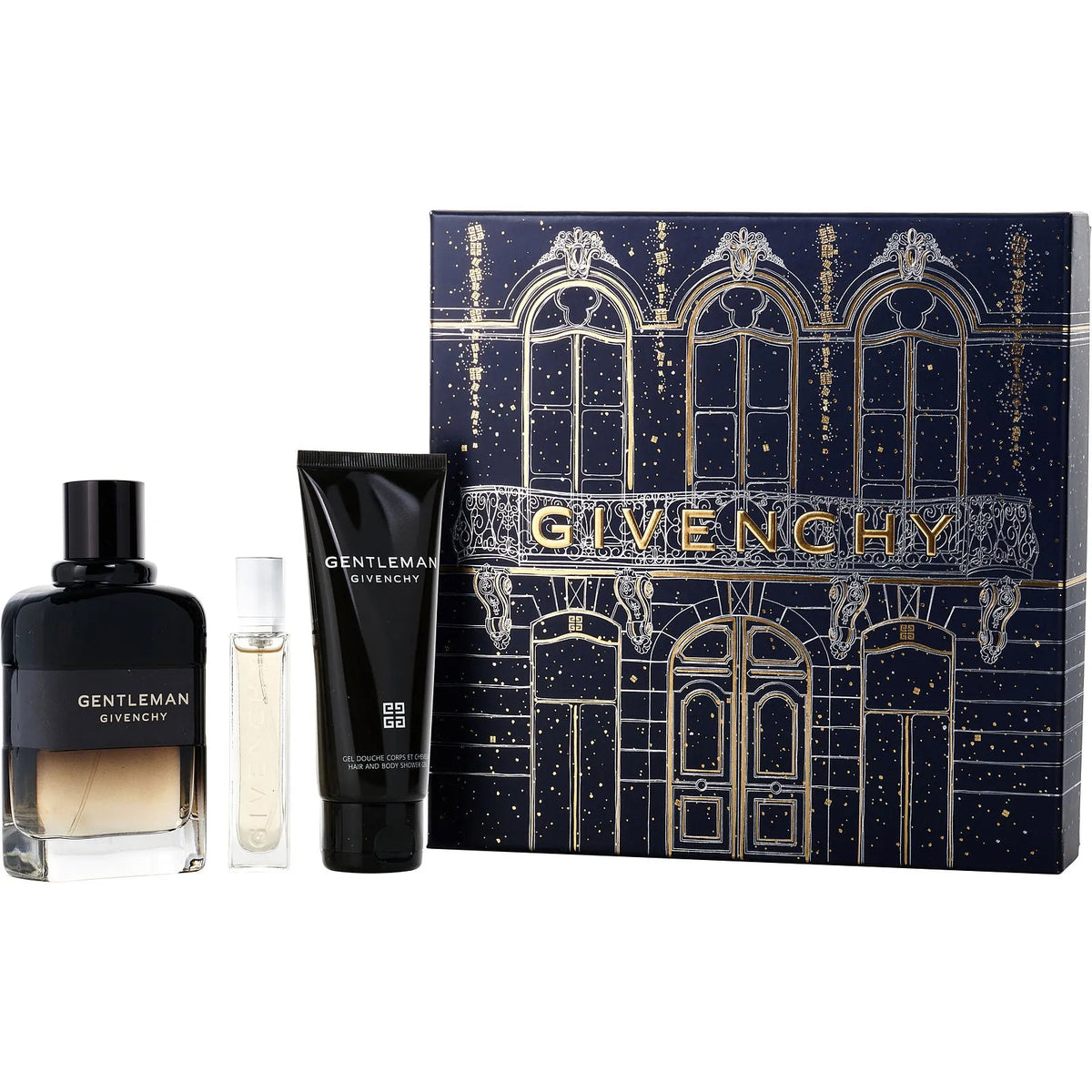 Estuche Givenchy Gentleman Boisee EDP (M) / 3 Pc SP 100 ml; SG 75 ml; SP 12.5 ml - 1 - Privé Perfumes Honduras