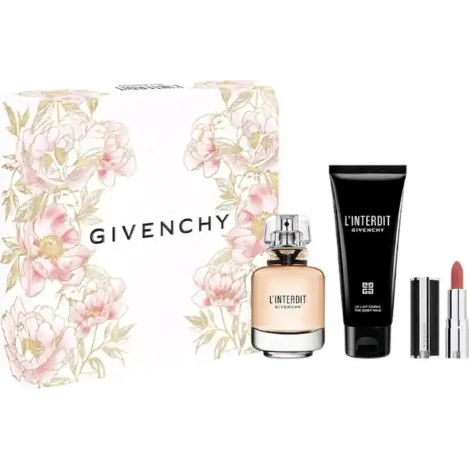 Estuche Givenchy L'Interdit EDP (W) / 3 Pc SP 50 ml; BL 75 ml; Lipstick - 1 - Privé Perfumes Honduras