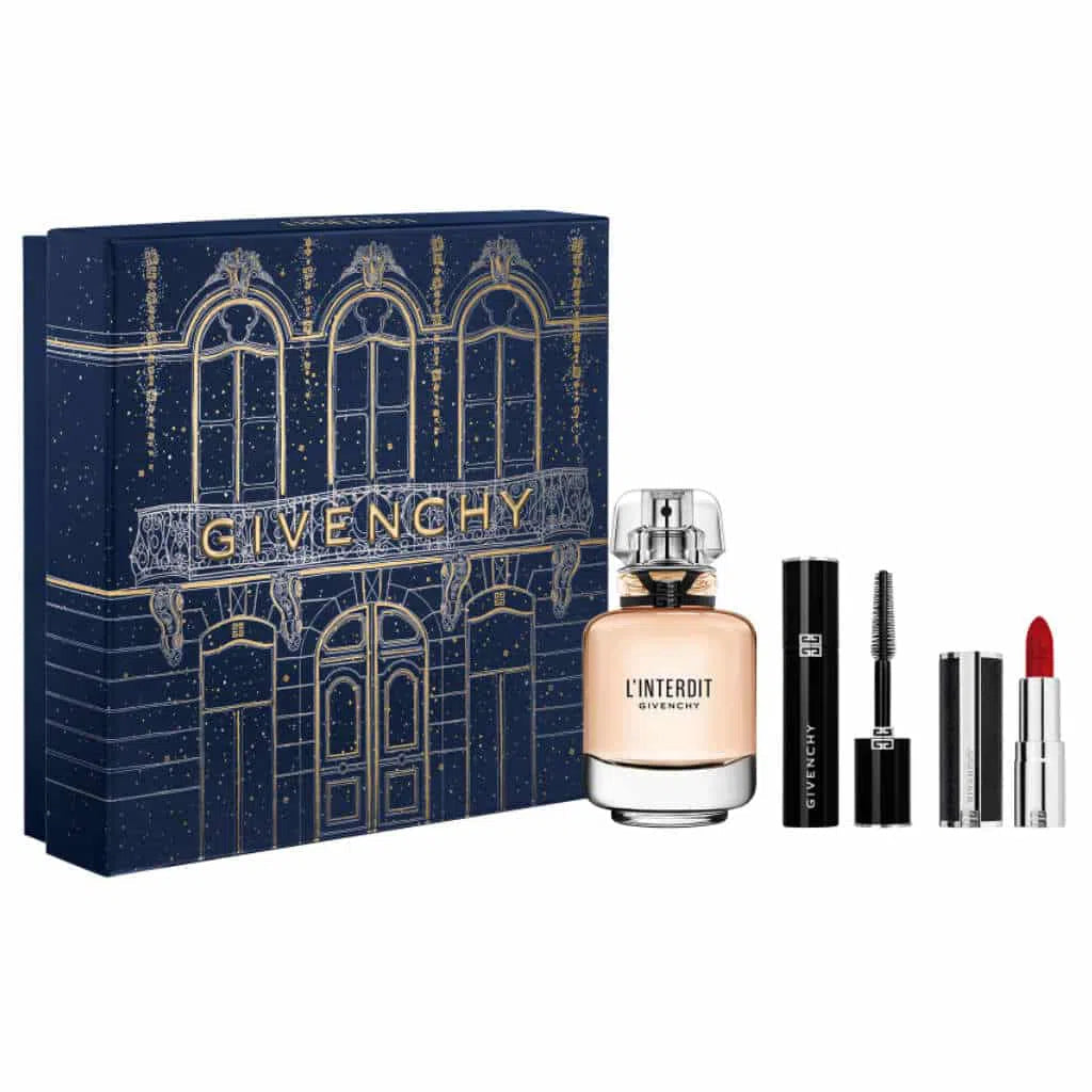 Estuche Givenchy L'Interdit EDP (W) / 3 Pc SP 50 ml; Mini Lipstick 1.5 g; Mini Mascara 4 g - 1 - Privé Perfumes Honduras