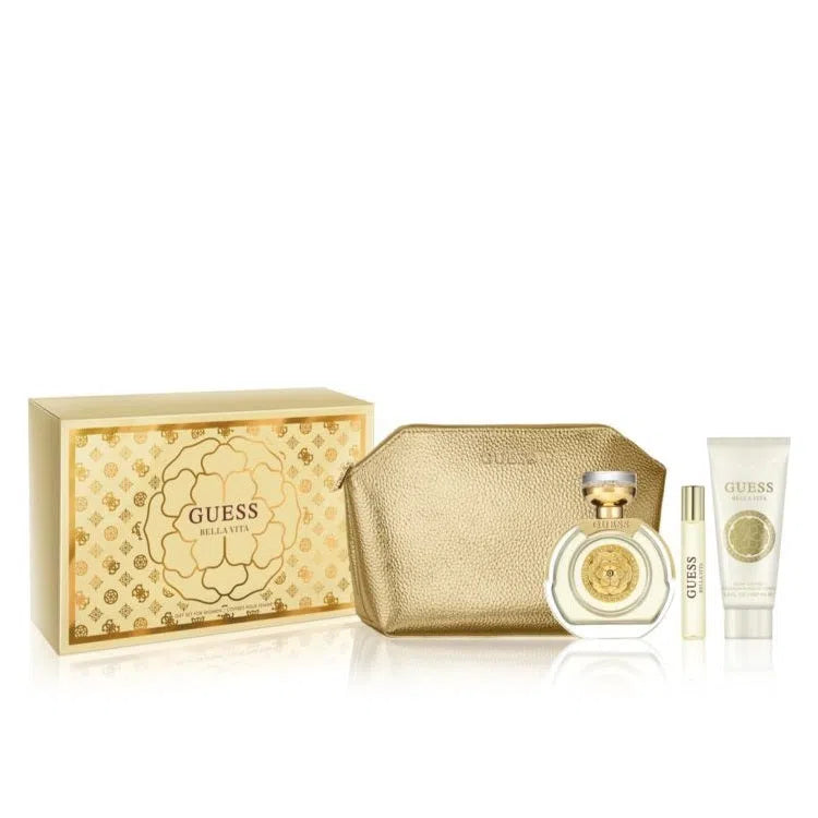 Estuche Guess Bella Vita EDP (W) / 4 Pc SP 100 ml; SP 15 ml; BL 100 ml; Pouch - 1 - Privé Perfumes Honduras