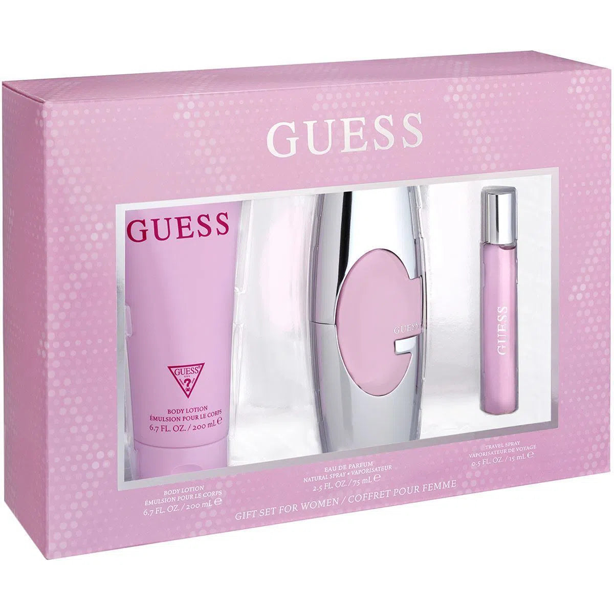 Estuche Guess for Women EDP (W) / 3 Pc SP 75 ml; BL 200 ml; SP 15 ml - 1 - Privé Perfumes Honduras