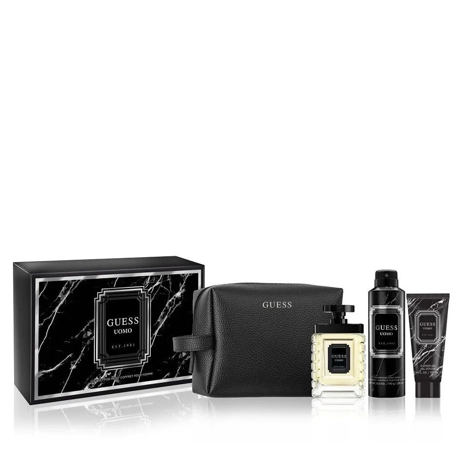 Estuche Guess Uomo Eau de Toilette (M) / 4 Pc SP 100 ml; DEO 177 ml; SG 100 ml; Bag - 1 - Privé Perfumes Honduras