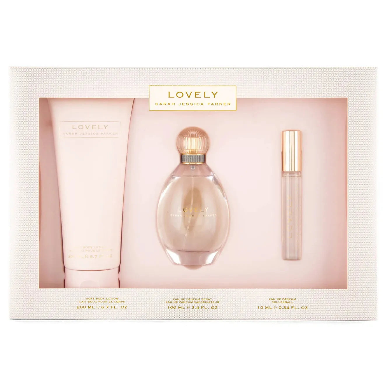 Estuche Jessica Simpson Lovely EDP (W) / 3 Pc SP 100 ml; BL 200 ml; SP 10 ml - 1 - Privé Perfumes Honduras