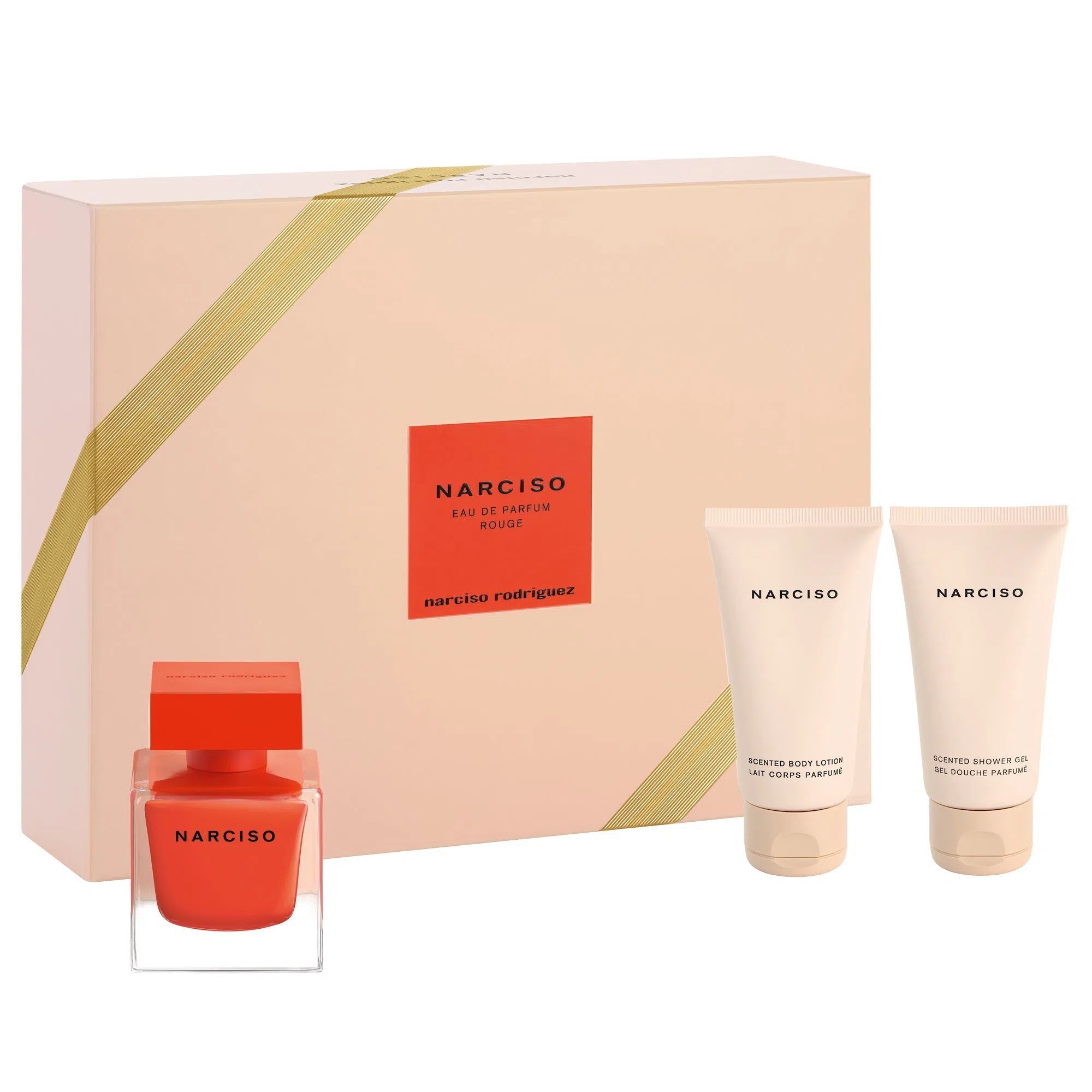 Estuche Narciso Rodriguez Narciso Rouge EDP (W) / 3 Pc SP 50 ml; BL 50 ml; SG 50 ml - 1 - Privé Perfumes Honduras