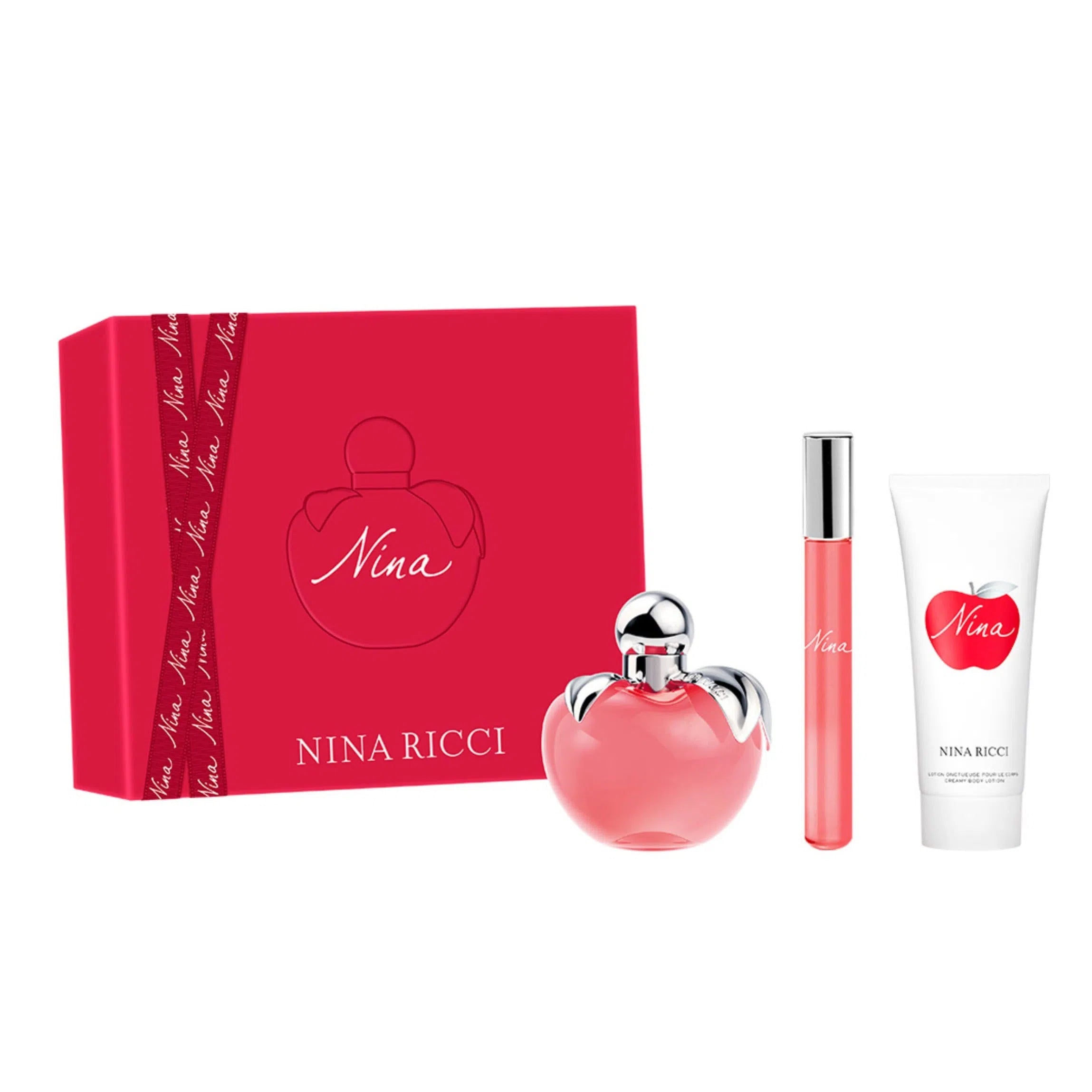 Estuche Nina Ricci Nina EDT (W) / 3 Pc SP 80 ml; BL 100 ml; Roller - 1 - Privé Perfumes Honduras