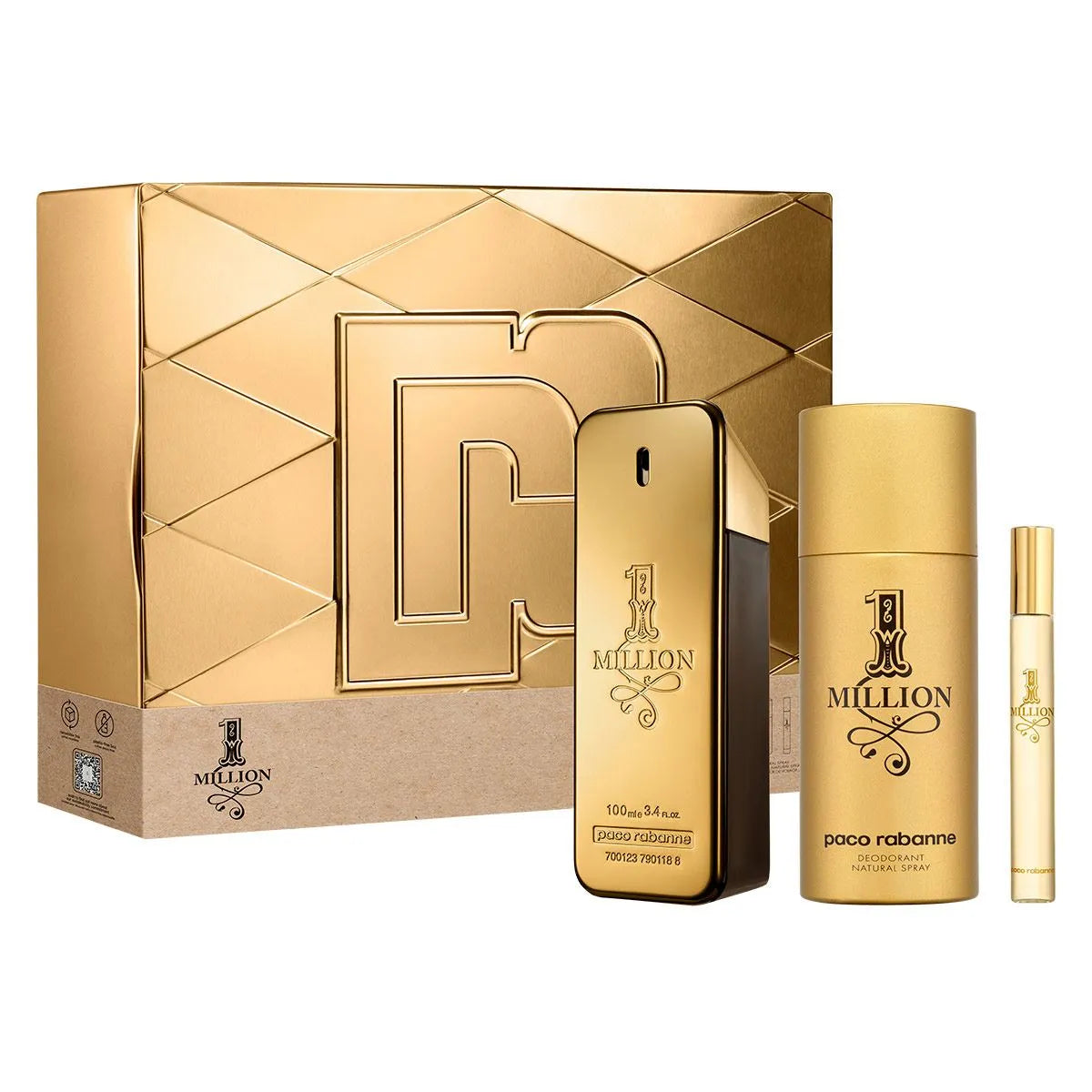 Estuche Paco Rabanne 1 Million EDT (M) / 3 Pc SP 100 ml; DEO 150 ml; SP 10 ml - 2 - Privé Perfumes Honduras