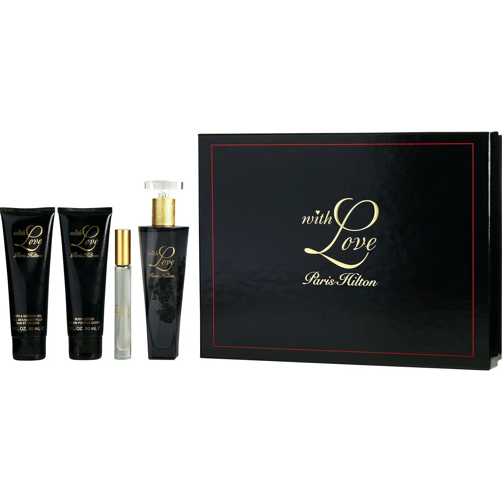 Estuche Paris Hilton With Love EDP (W) / 4 Pc SP 125 ml; SG 90 ml; BL 90 ml; Mini - 1 - Privé Perfumes Honduras