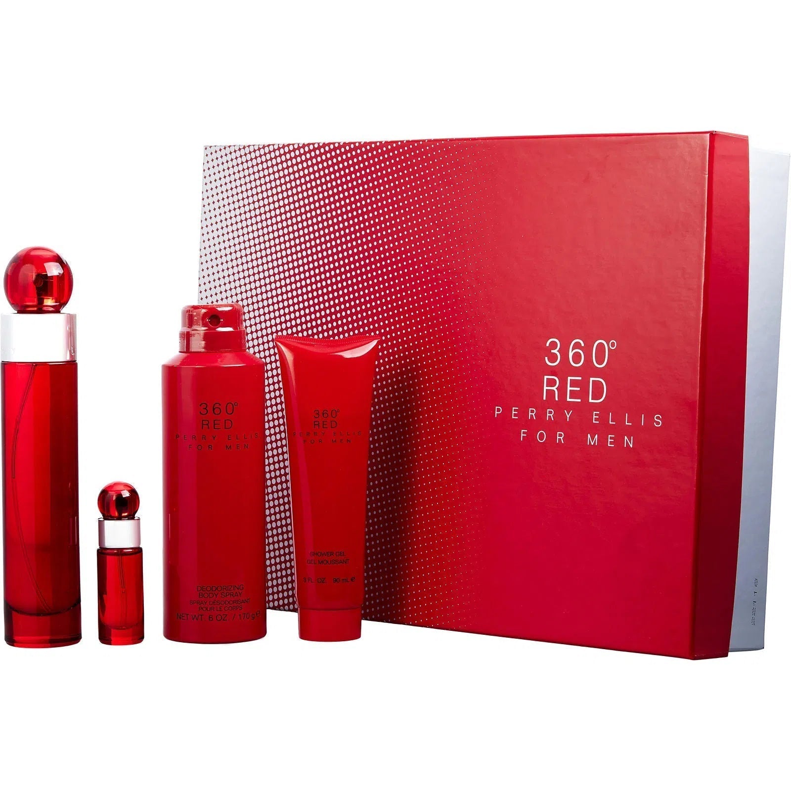 Estuche Perry Ellis 360 Red EDT (M) / 4 Pc SP 100 ml; SG 90 ml; DEO 200 ml; Mini SP 7.5 ml - 1 - Privé Perfumes Honduras