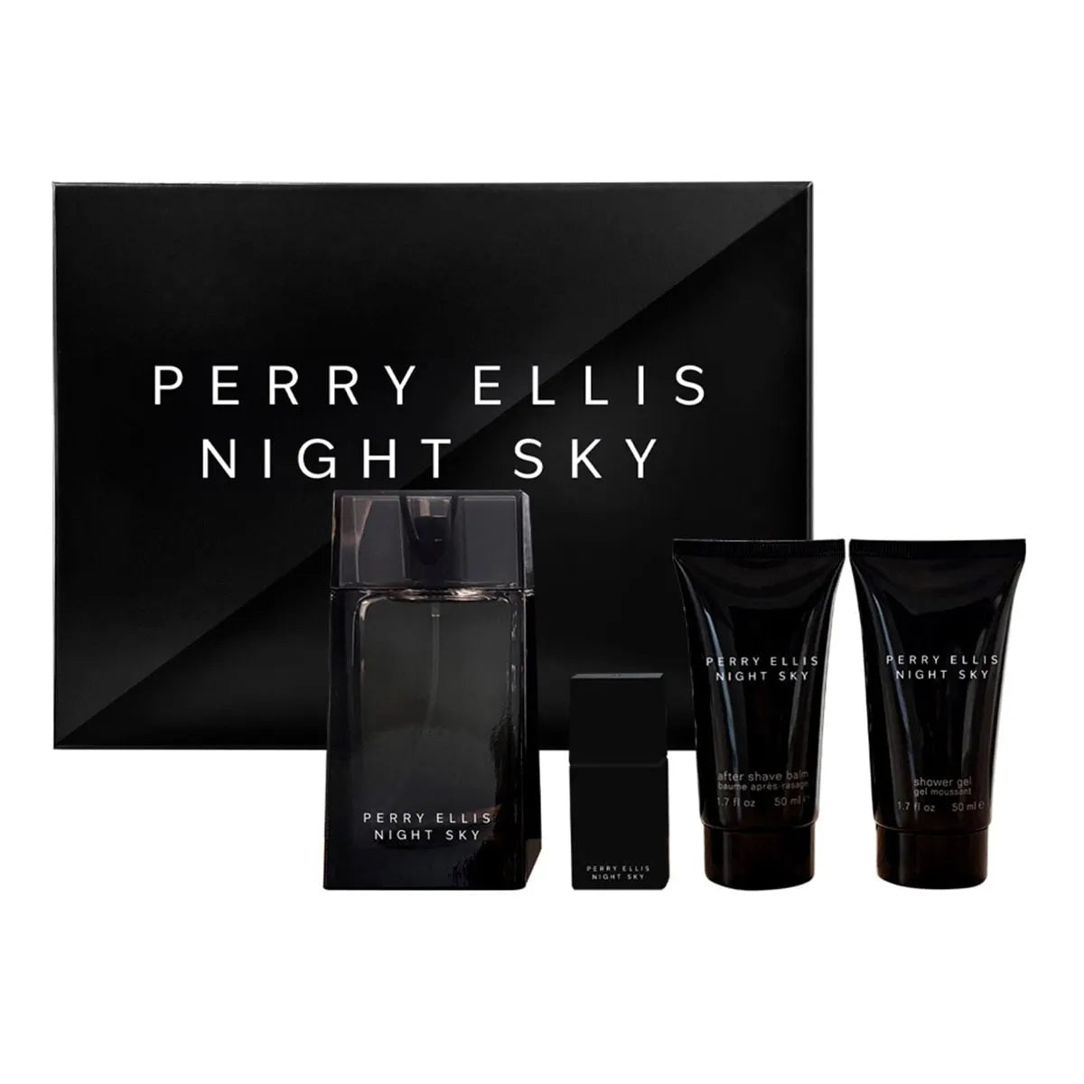 Estuche Perry Ellis Night Sky EDT (M) / 4 Pc SP 100 ml; SG 100 ml; BL 100 ml; Mini - 4 - Privé Perfumes Honduras