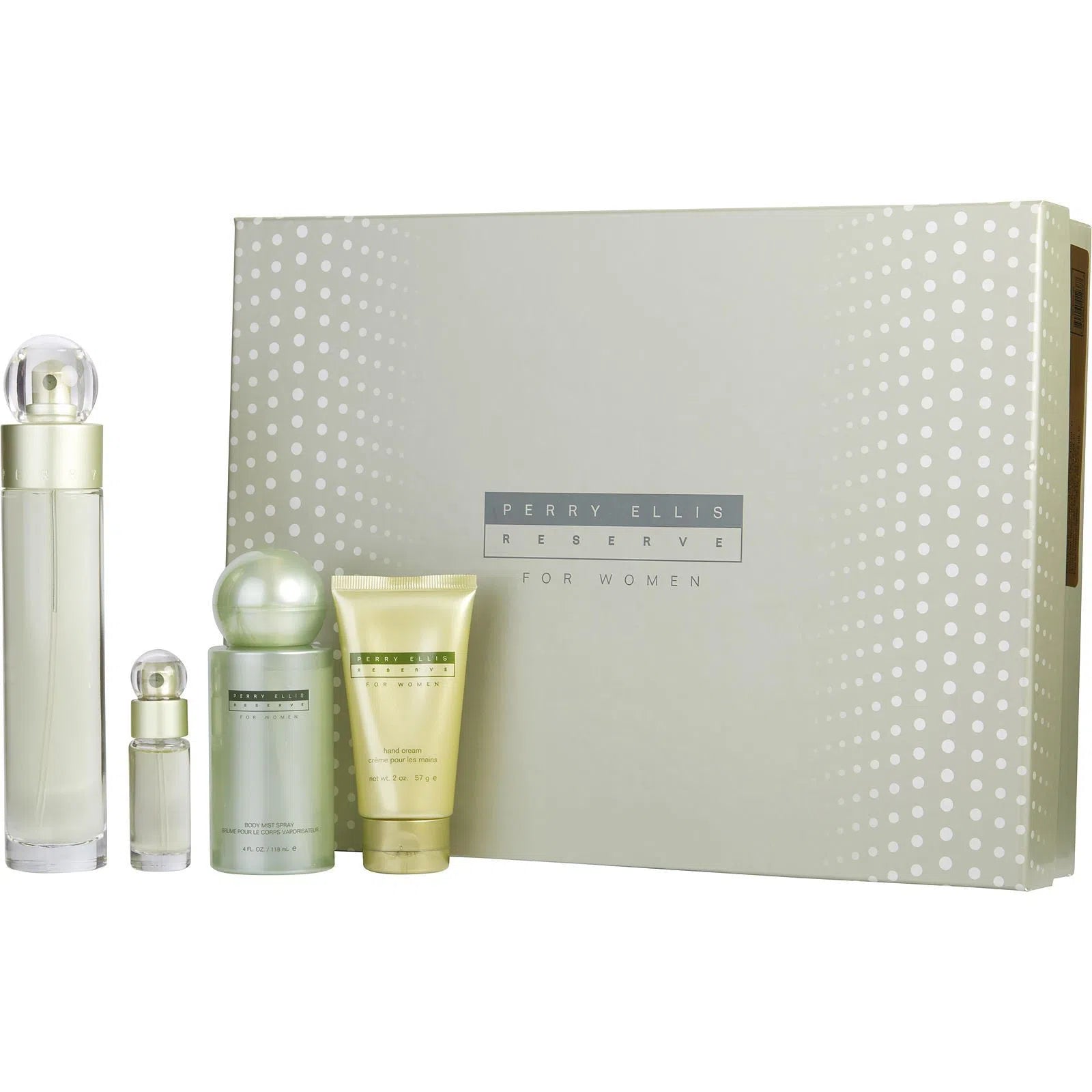 Estuche Perry Ellis Reserve EDP (W) / 4 Pc SP 100 ml; BM 118 ml; HC 60 ml; SP 10 ml - 1 - Privé Perfumes Honduras