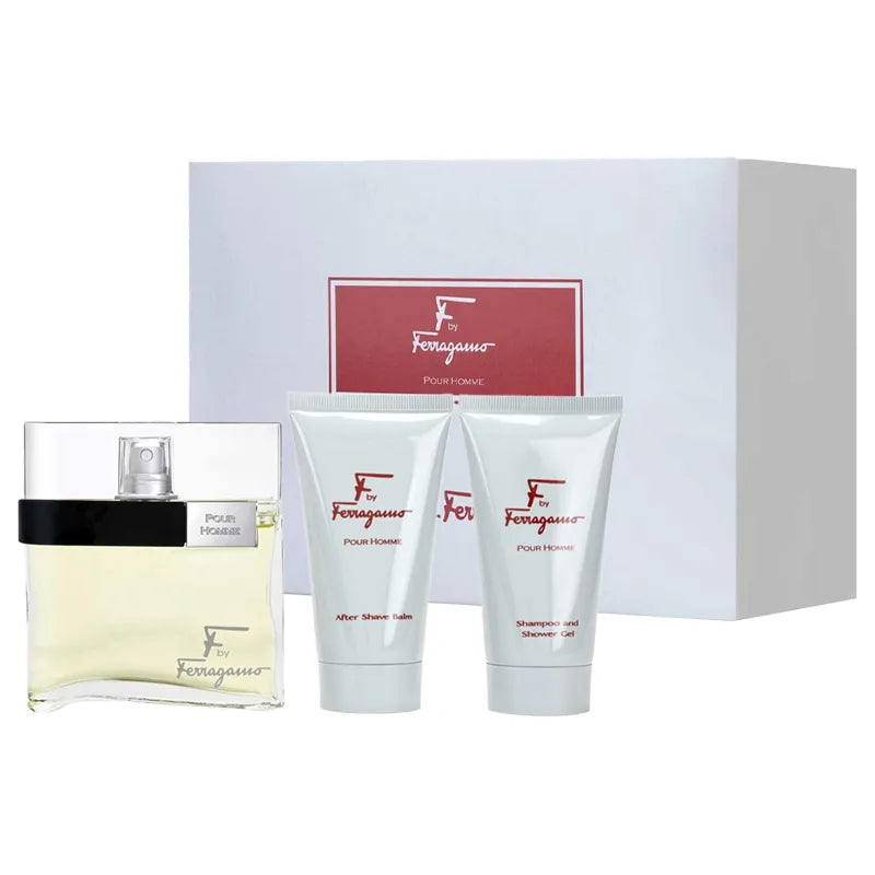 Estuche Salvatore Ferragamo F By Ferragamo EDT (M) / 3 Pc SP 100 ml; SG 75 ml; ASB 75 ml - 1 - Privé Perfumes Honduras
