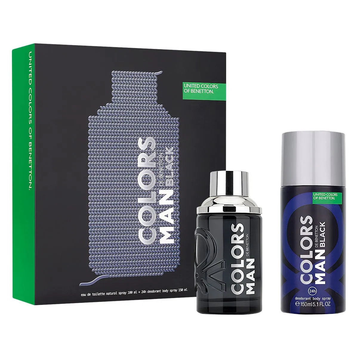Estuche United Colors of Benetton Colors Black EDT (M) / 2 Pc SP 100 ml; DEO 150 ml - 2 - Privé Perfumes Honduras