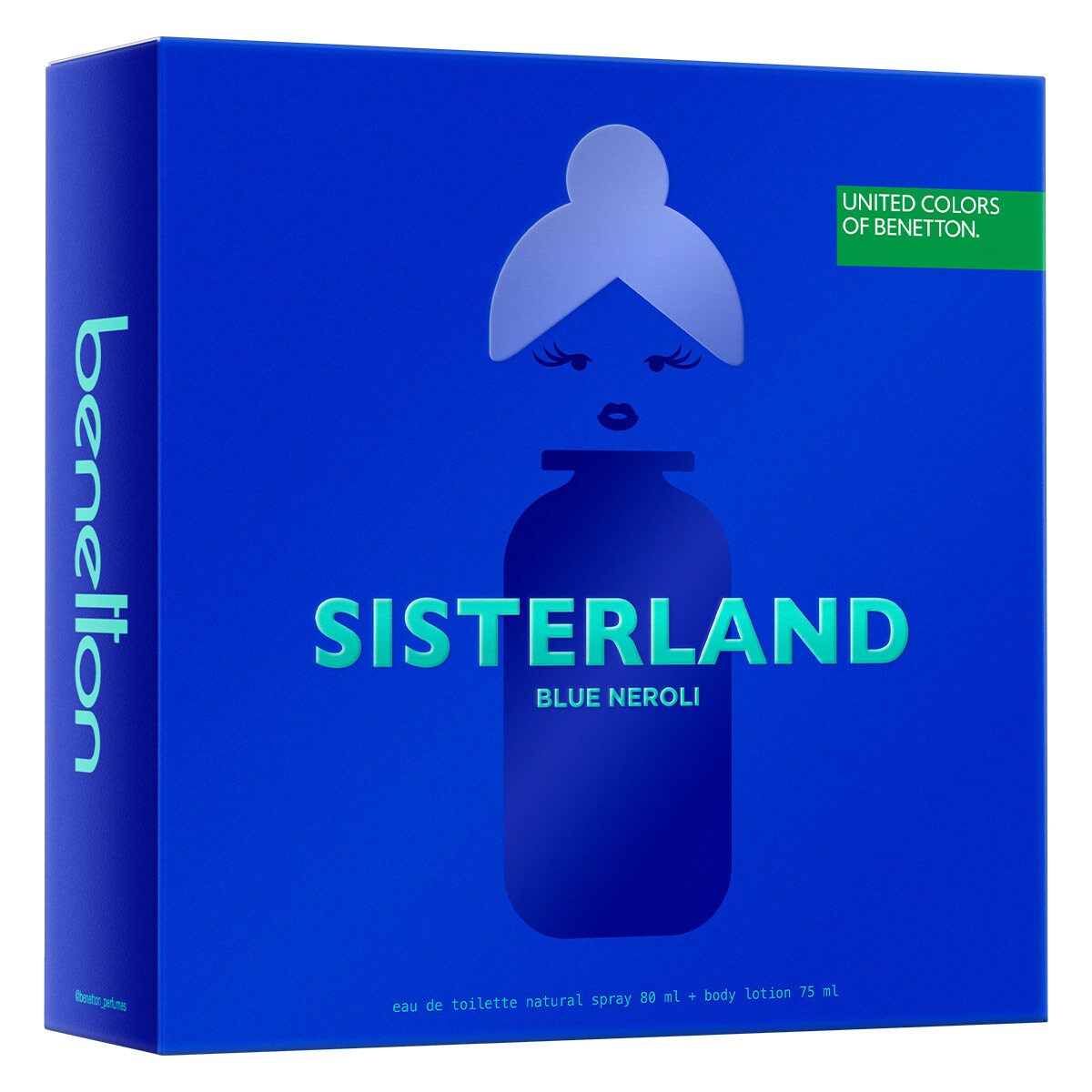Estuche United Colors of Benetton Sisterland Blue Neroli EDT (W) / 2 Pc SP 80 ml; BL 75 ml - 4 - Privé Perfumes Honduras