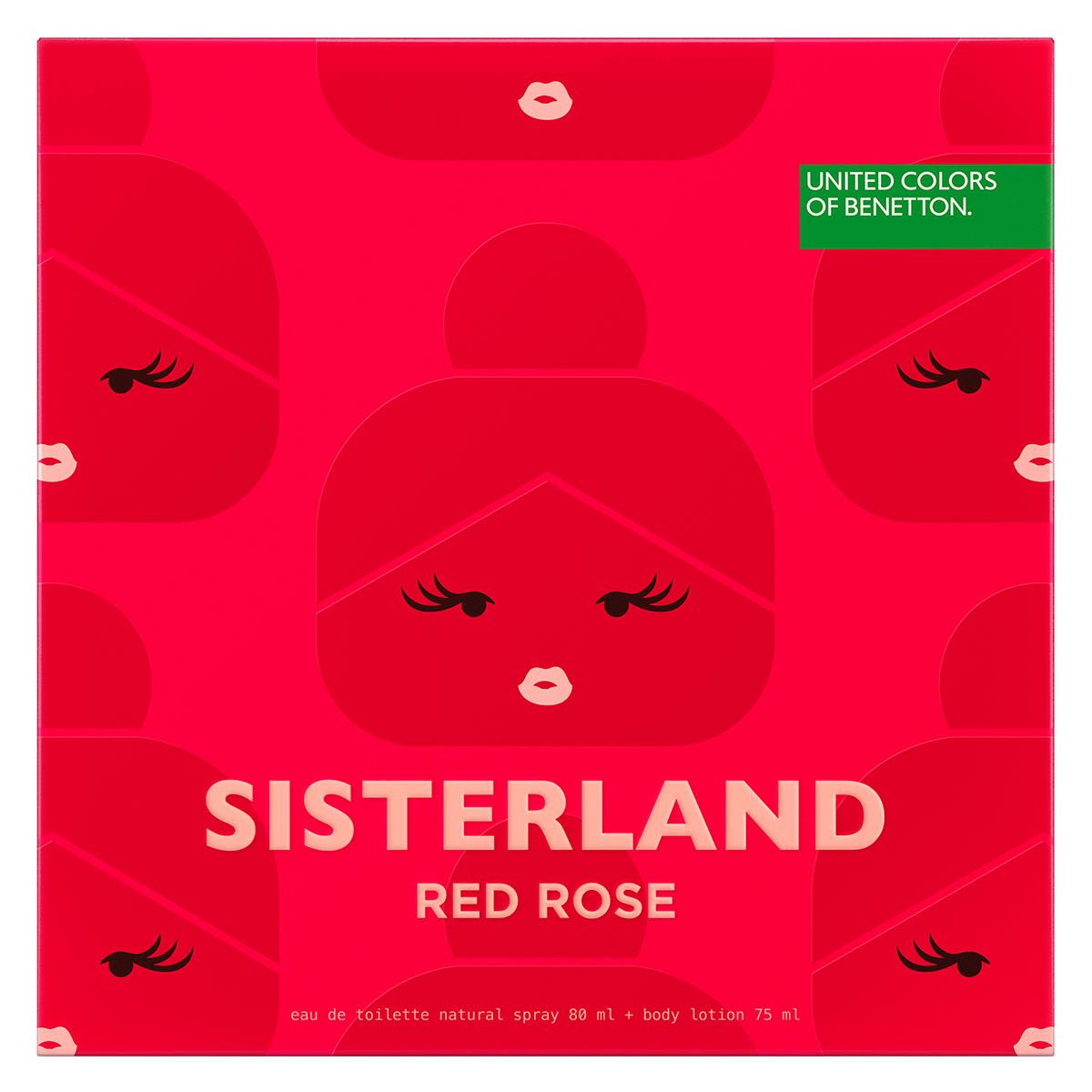Estuche United Colors of Benetton Sisterland Red Rose EDT (W) / 2 Pc SP 80 ml; BL 75 ml - 4 - Privé Perfumes Honduras