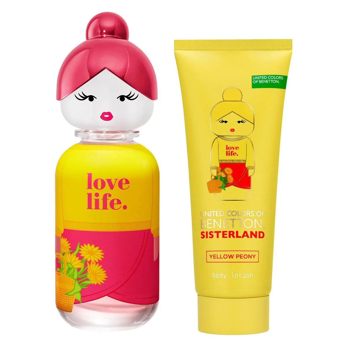Estuche United Colors of Benetton Sisterland Yellow Peony EDT (W) / 2 Pc 80 ml; BL 75 ml - 3 - Privé Perfumes Honduras