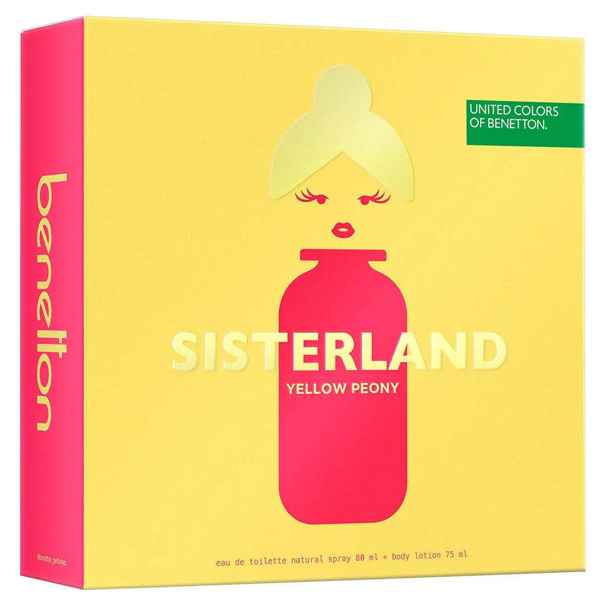 Estuche United Colors of Benetton Sisterland Yellow Peony EDT (W) / 2 Pc 80 ml; BL 75 ml - 4 - Privé Perfumes Honduras