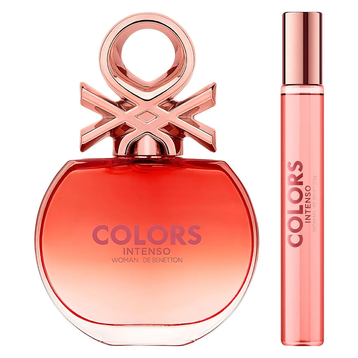 Estuche United Colors of Benetton Woman Rose Intenso EDP (W) / 2 Pc SP 80 ml; SP 10 ml - 3 - Privé Perfumes Honduras