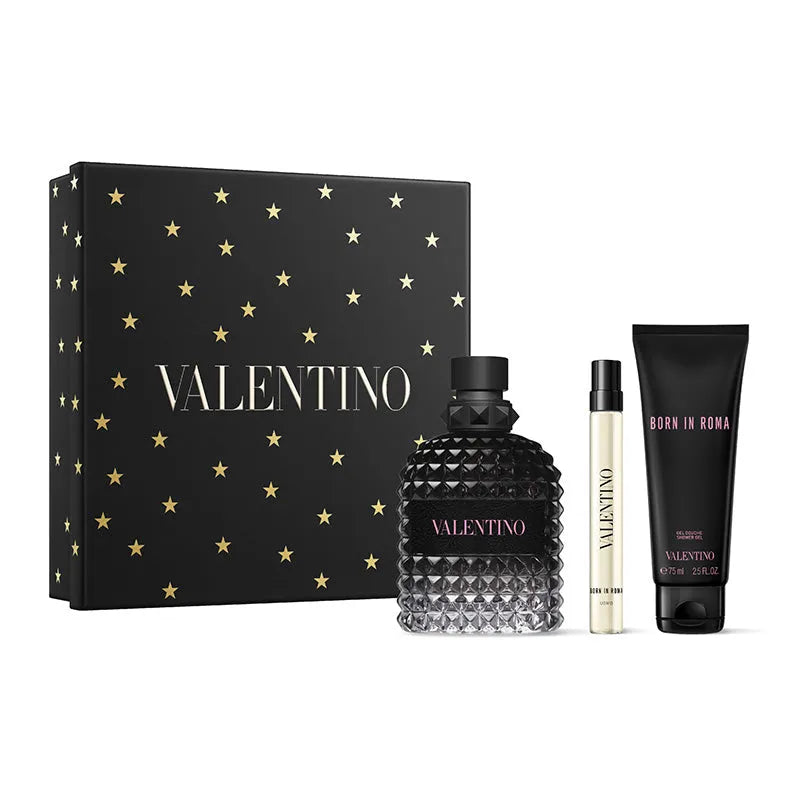 Estuche Valentino Uomo Born in Roma EDT (M) / 3 Pc SP 100 ml; SG 75 ml; Mini SP 10 ml - 5 - Privé Perfumes Honduras