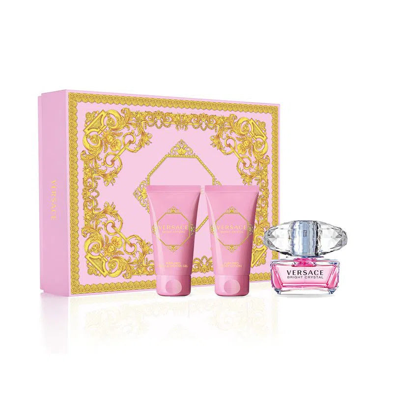 Estuche Versace Bright Crystal EDT (W) / 3 Pc EDT 50 ml; BL 50 ml; SG 50 ml - 1 - Privé Perfumes Honduras