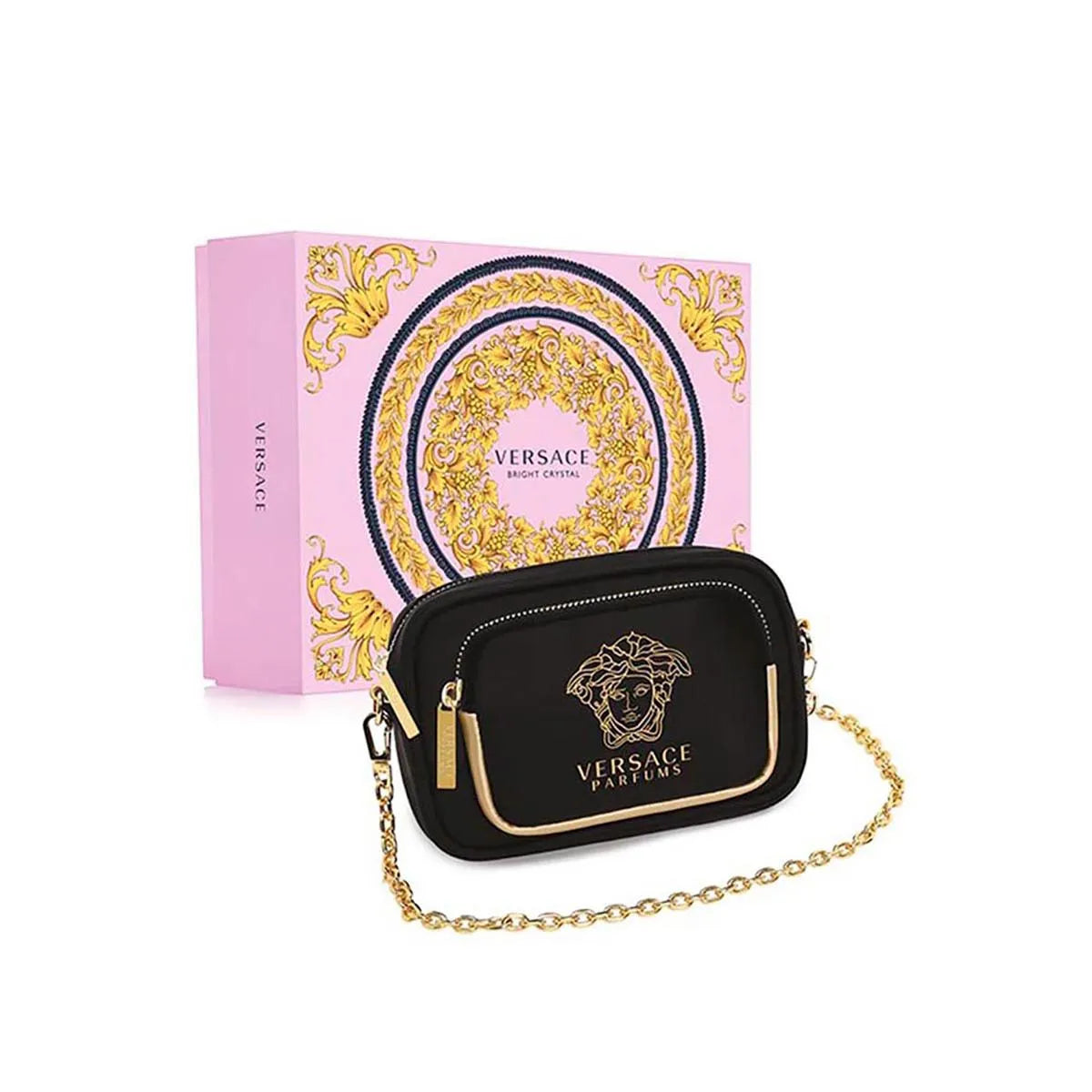 Estuche Versace Bright Crystal EDT (W) / 4 Pc SP 90 ml; SG 100 ml; BL 100 ml; Clutch - 4 - Privé Perfumes Honduras
