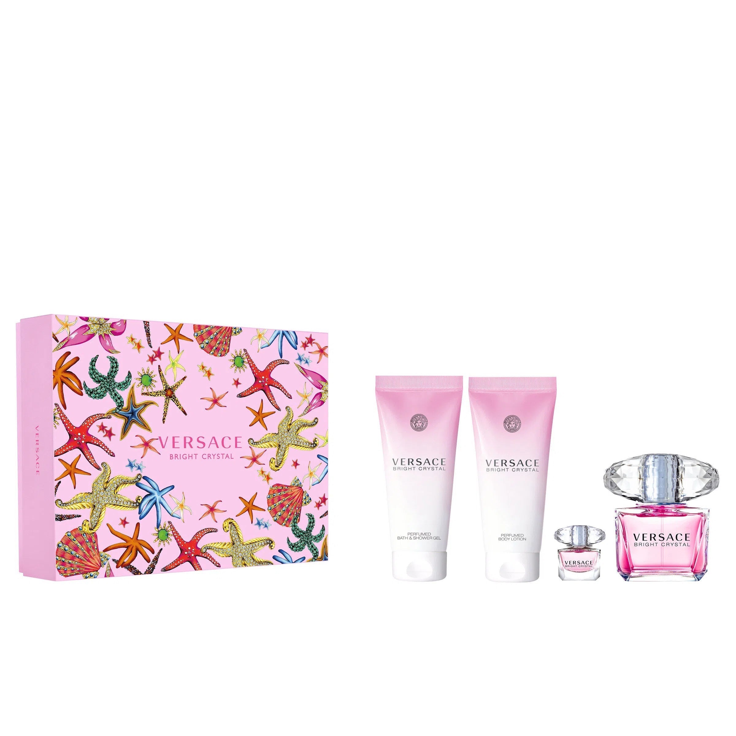Estuche Versace Bright Crystal EDT (W) / 4 Pc SP 90 ml; SG 100 ml; BL 100 ml; Mini - 1 - Privé Perfumes Honduras